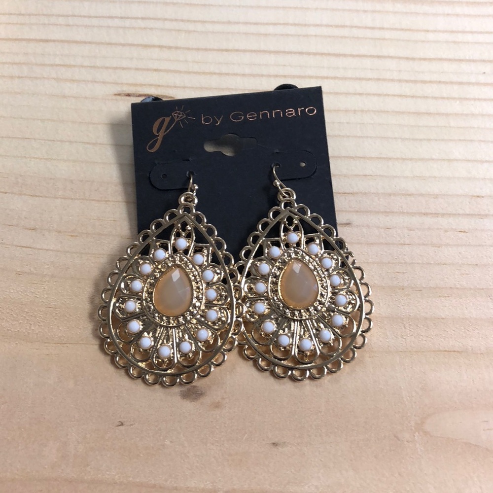 Gold and ivory earrings